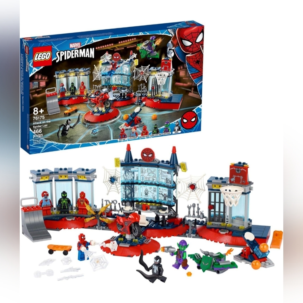 Lego 76175 Marvel Spiderman Attack on the Spider Lair NWT Building Toy Set